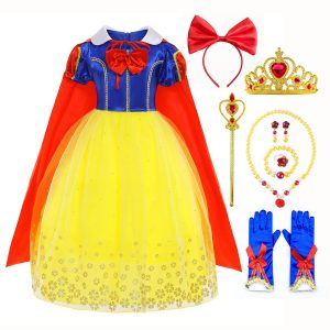 XYYEA Snow White long cape girls fluffy lace dress