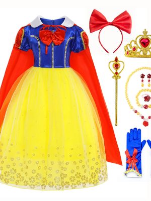 XYYEA Snow White long cape girls fluffy lace dress