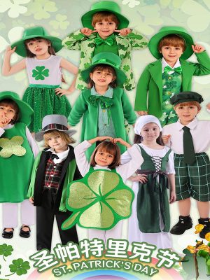XYYEA Ireland party decoration costume kids holiday dress St. Patrick's Day cosplay costume