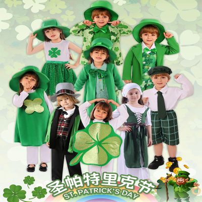 XYYEA Ireland party decoration costume kids holiday dress St. Patrick's Day cosplay costume