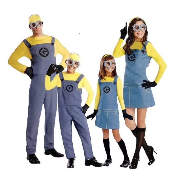 1 (3) XYYEA Family Novelty Cosplay Deguisement Bob Minions Jumpsuit Outfit Minions Costume