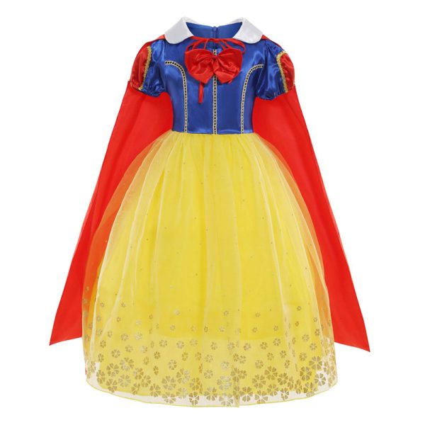 2 XYYEA Snow White long cape girls fluffy lace dress