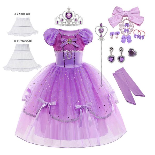 2 XYYEA Sofia Girls Mesh Puffy Princess Dress