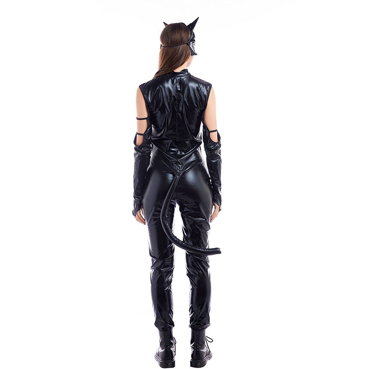 XYYEA Carnival Patent Leather Sexy Catwoman Costume