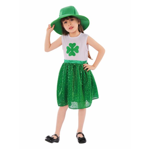XYYEA Ireland party decoration costume kids holiday dress St. Patrick's Day cosplay costume