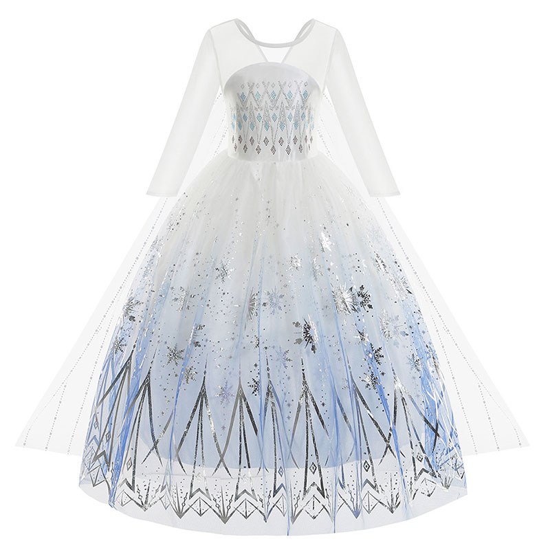 XYYEA Frozen 2 Princess Elsa Girls White Dress