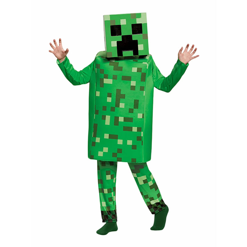 XYYEA Carnival Cosplay My World Unisex Steve Printed Jumpsuit Game Costume