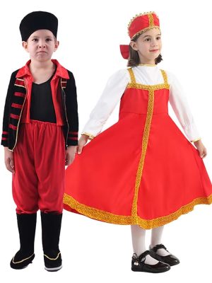 XYYEA Russian Traditional Dance Dress Kids Girls Boy Performance Costume