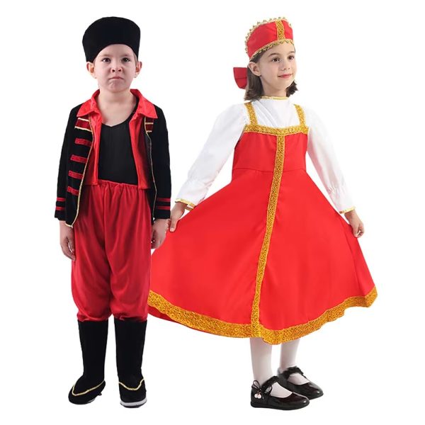 XYYEA Russian Traditional Dance Dress Kids Girls Boy Performance Costume