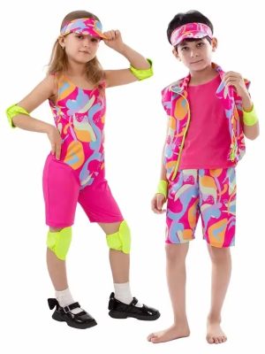 XYYEA Halloween Doll Movie Cosplay Outfit 80s Tracksuit Kids Ken Costume for Boys Girls