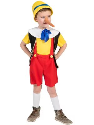 XYYEA Pinocchio Costume Kids Funny Birthday Party Clothes Cartoon Character Cosplay Costume