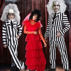 XYYEA Halloween Beetle Juice Cosplay Costume Party Suit Stage Performance Cosplay