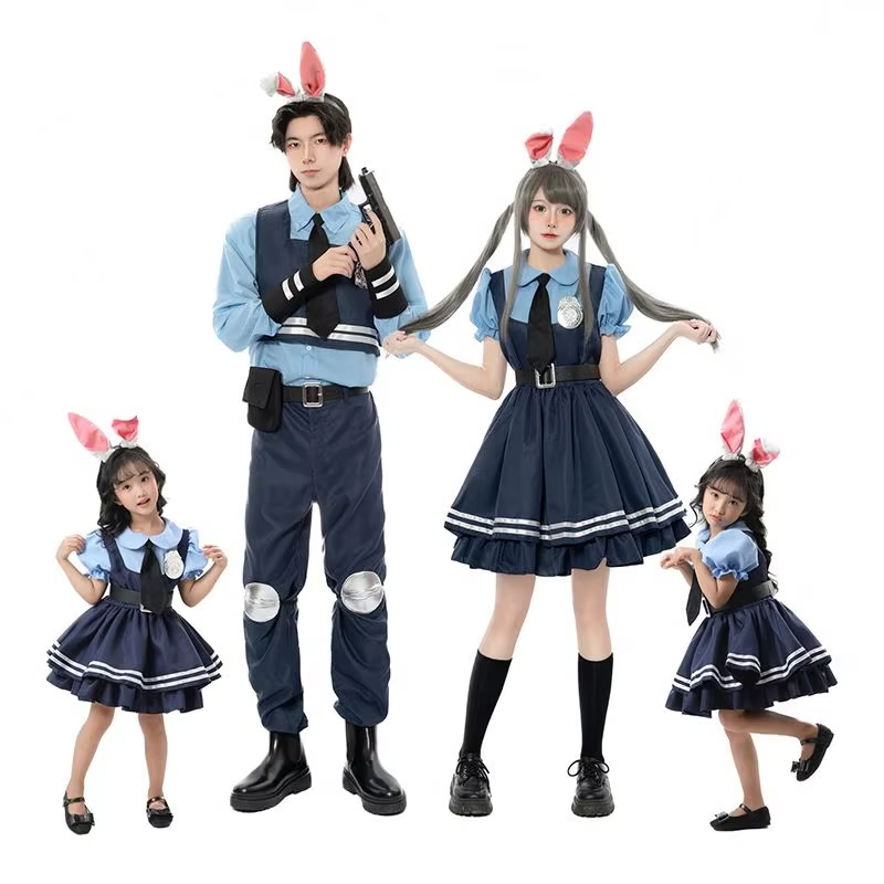 XYYEA Party Funny Outfit Judy Hopps Movie Anime Clothing Parent-child Costume