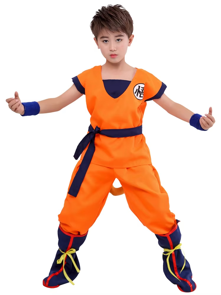 XYYEA Kids Suits Son Goku Gui Wu Carnival Anime Cosplay Holiday Costumes Tail Wig