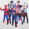XYYEA Halloween Iron Man Super Man Clothing Spider Bat Man Thor Captain Kids Costume