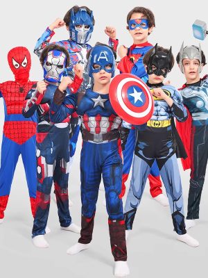 XYYEA Halloween Iron Man Super Man Clothing Spider Bat Man Thor Captain Kids Costume