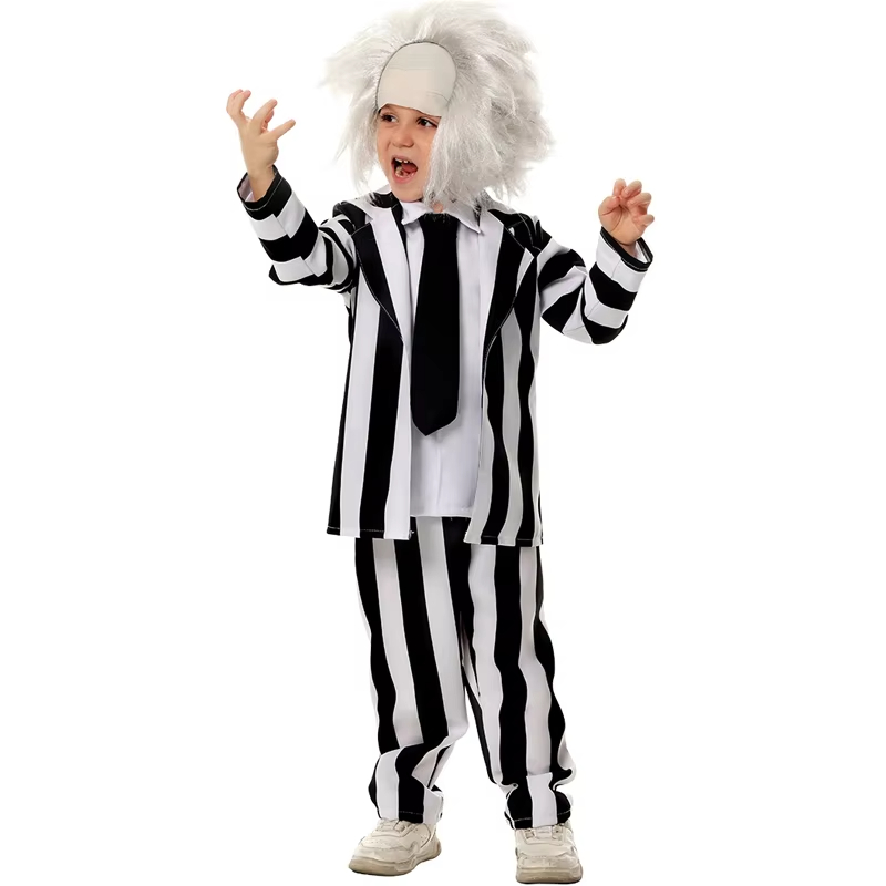 XYYEA Halloween Beetle Juice Cosplay Costume Party Suit Stage Performance Cosplay