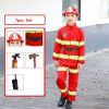 XYYEA Fireman Suits Career Day Kids Firefighter Costume with Helmet & Toy