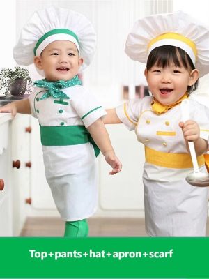 XYYEA Kitchen Roleplay Uniform Kids Chef Apron Cook Cosplay Costume with Hat