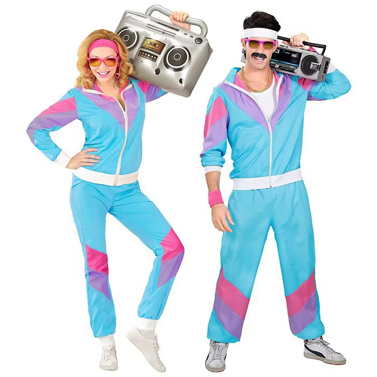 XYYEA Women Men 1980s Disco Hippie Costume Hippies Suits For Adult
