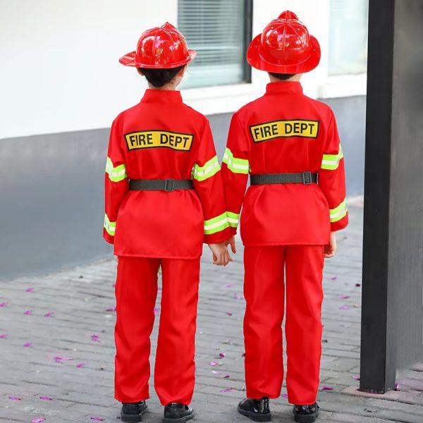 Main-03 XYYEA Fireman Suits Career Day Kids Firefighter Costume with Helmet & Toy