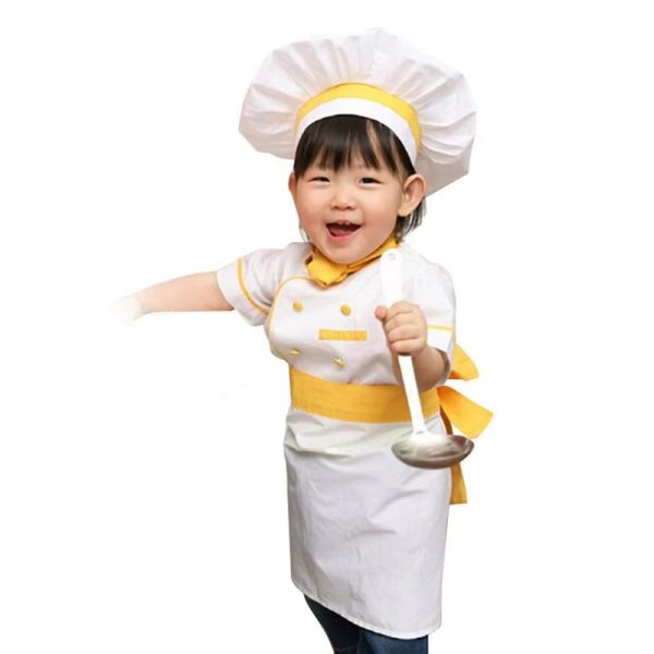 XYYEA Kitchen Roleplay Uniform Kids Chef Apron Cook Cosplay Costume with Hat
