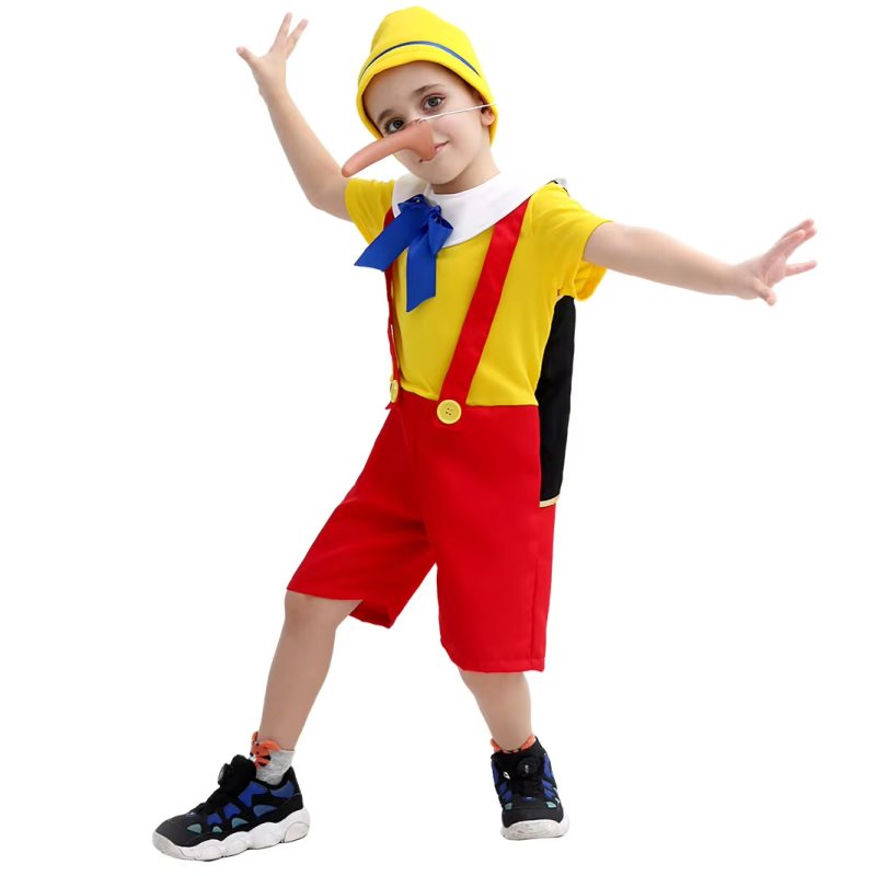 XYYEA Pinocchio Costume Kids Funny Birthday Party Clothes Cartoon Character Cosplay Costume