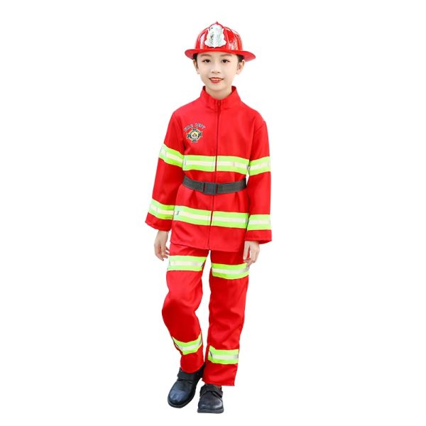 Main-04 XYYEA Fireman Suits Career Day Kids Firefighter Costume with Helmet & Toy