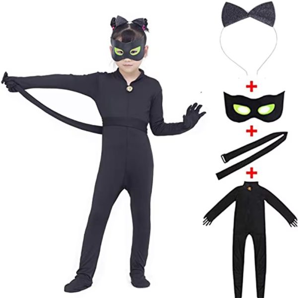 Main-05 XYYEA Halloween Ladybug Girl Costume Black Cat Costume Children's Ladybug Onesie