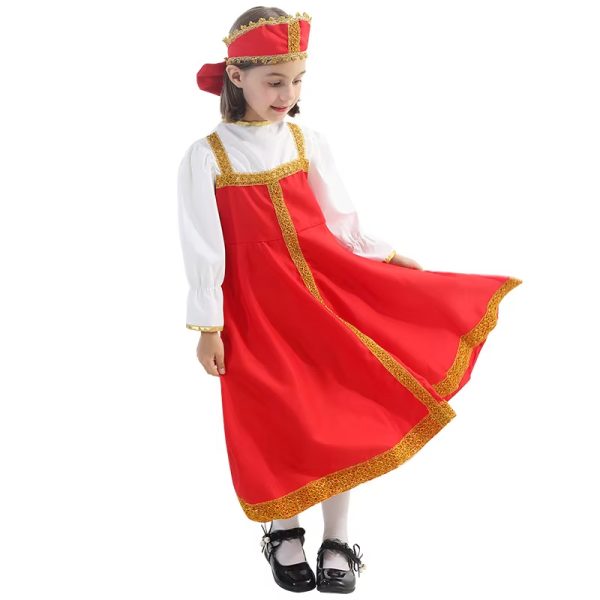 XYYEA Russian Traditional Dance Dress Kids Girls Boy Performance Costume