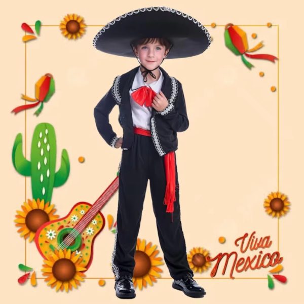 Main-05 XYYEA Traditional Mexican Ethnic Mariachi Amigo Matador Dancer Kids Carnival Party Costumes