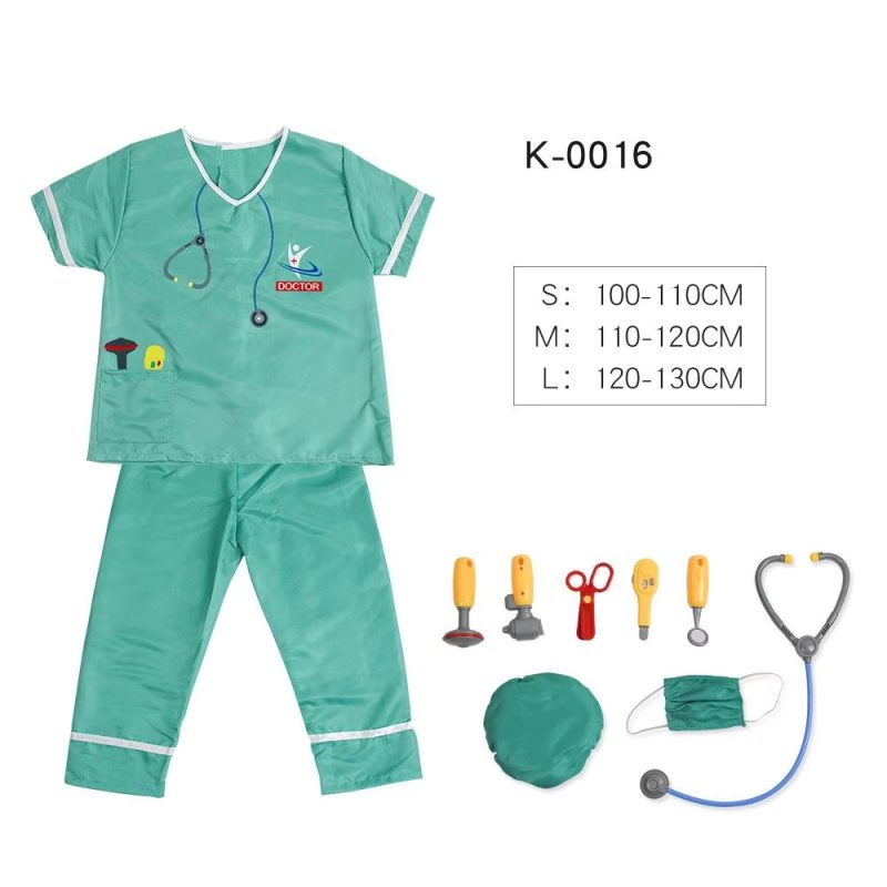 XYYEA Firefighter Doctor Chef Lawyer Kid Roleplay Career Uniform Career Day Costume