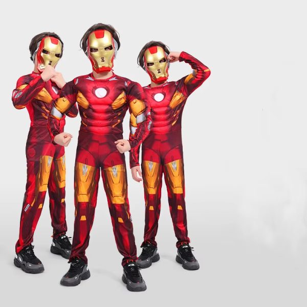 SKU-02-Superhero 3 XYYEA Halloween Iron Man Super Man Clothing Spider Bat Man Thor Captain Kids Costume