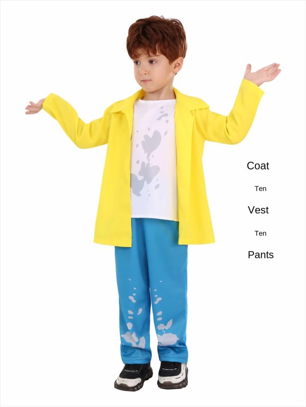 SKU-03-Charlie Bucket 3-piece set restocking XYYEA Factory Stock Charlie The Chocolate Halloween Willy Wonka Opa Costume Show