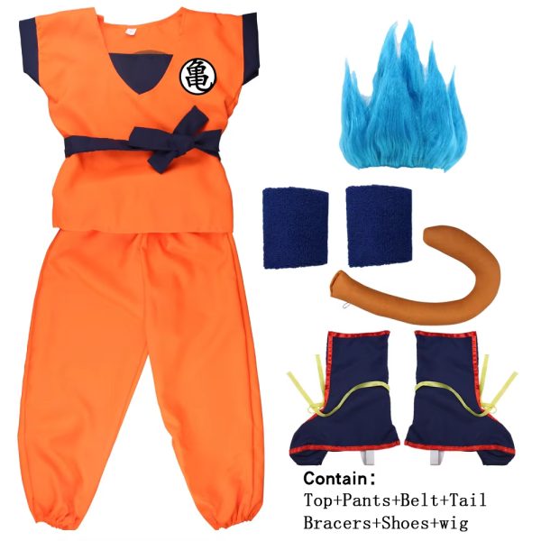 SKU-03-ZA-304-04 XYYEA Kids Suits Son Goku Gui Wu Carnival Anime Cosplay Holiday Costumes Tail Wig