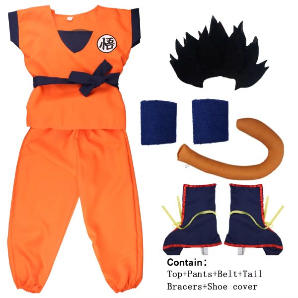 SKU-04-ZA-303-01 XYYEA Kids Suits Son Goku Gui Wu Carnival Anime Cosplay Holiday Costumes Tail Wig