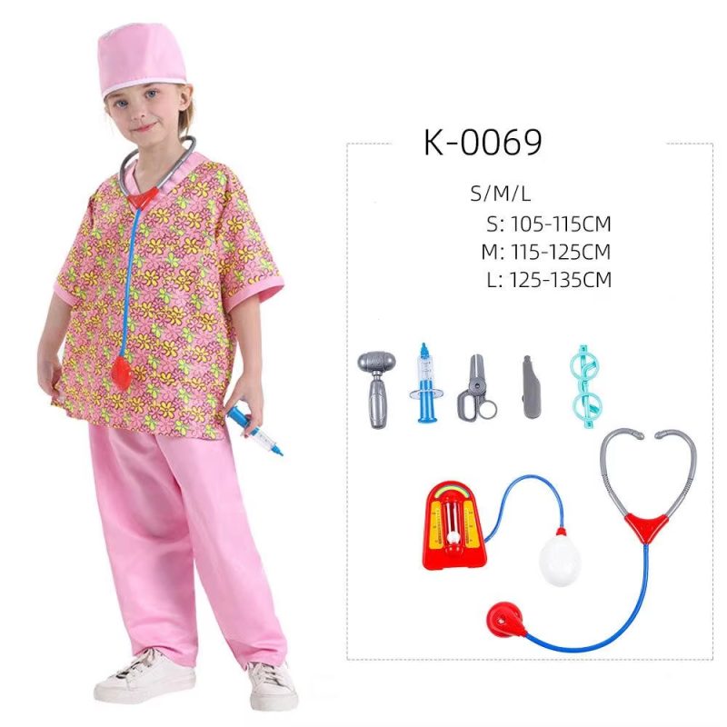 XYYEA Firefighter Doctor Chef Lawyer Kid Roleplay Career Uniform Career Day Costume