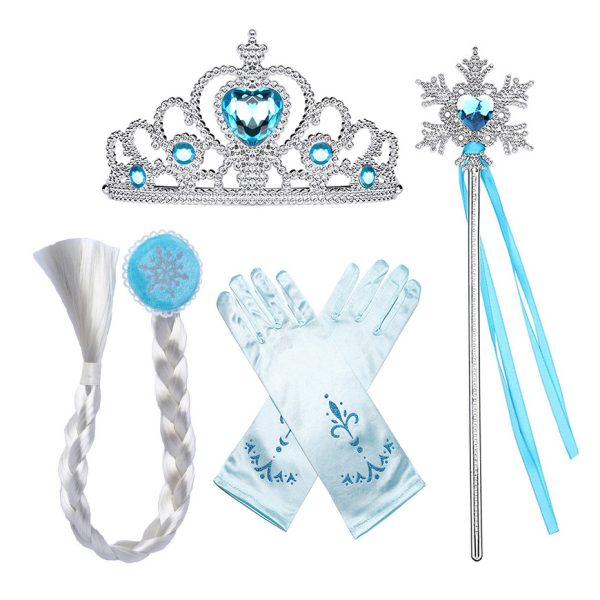XYYEA Elsa crown gloves necklace princess accessories