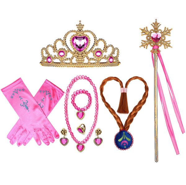 XYYEA Elsa crown gloves necklace princess accessories