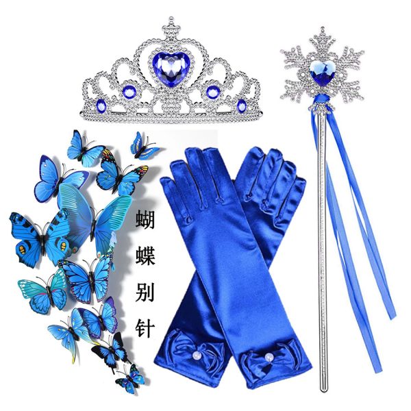 XYYEA Elsa crown gloves necklace princess accessories