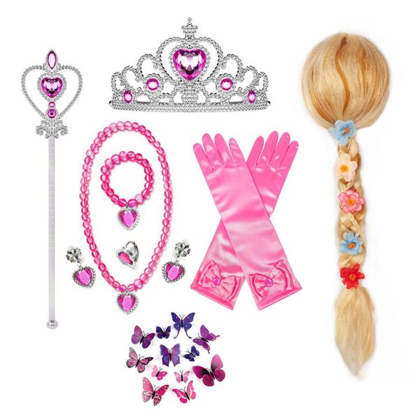 XYYEA Elsa crown gloves necklace princess accessories