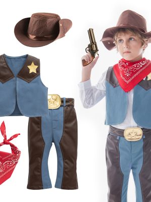 XYYEA Halloween Party Cos Suit Western Cowboy Children's Holiday Role-play Costume