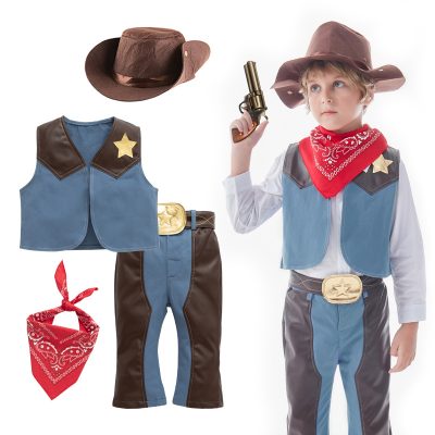 XYYEA Halloween Party Cos Suit Western Cowboy Children's Holiday Role-play Costume