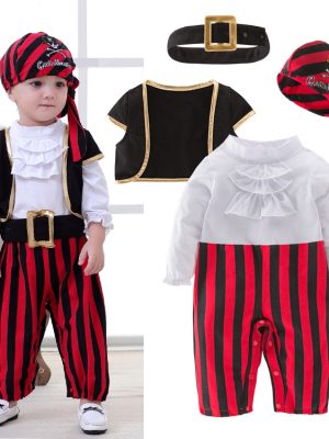 XYYEA Sea Captain Carnival Pirate Cosplay Costume Baby Romper Boys Bodysuits
