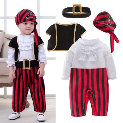主图-01 XYYEA Sea Captain Carnival Pirate Cosplay Costume Baby Romper Boys Bodysuits