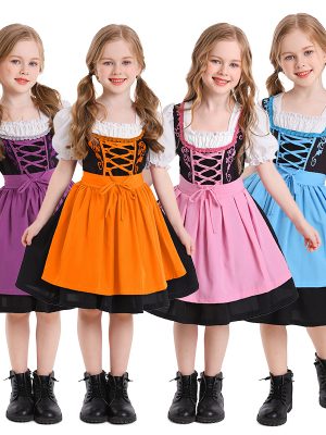XYYEA Fancy Kids Dirndl Dress Maid German Beer Festival Girls Oktoberfest Dress