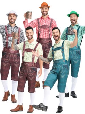 XYYEA German Party Overall Bavarian Traditional Festival Men Oktoberfest Beer Costume