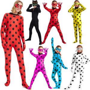 XYYEA Halloween Ladybug Girl Costume Black Cat Costume Children's Ladybug Onesie
