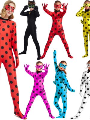 XYYEA Halloween Ladybug Girl Costume Black Cat Costume Children's Ladybug Onesie