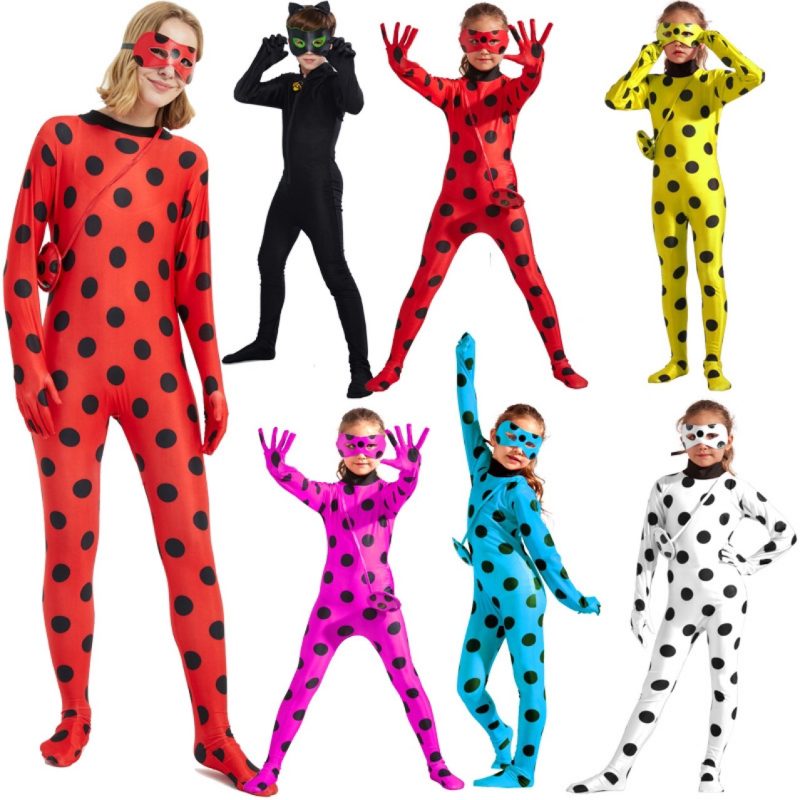 XYYEA Halloween Ladybug Girl Costume Black Cat Costume Children's Ladybug Onesie